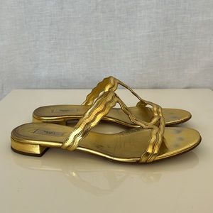 Prada Gold Sandal 2008 Fairy Collection 9/39 wBag and Box